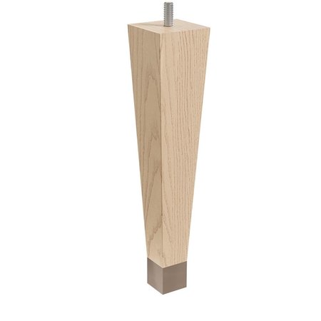 DESIGNS OF DISTINCTION 9" Square Tapered Leg with bolt and 1" Warm Bronze Ferrule - Ash with Semi-Gloss Clear Coat Finish 01241009ASWB8
